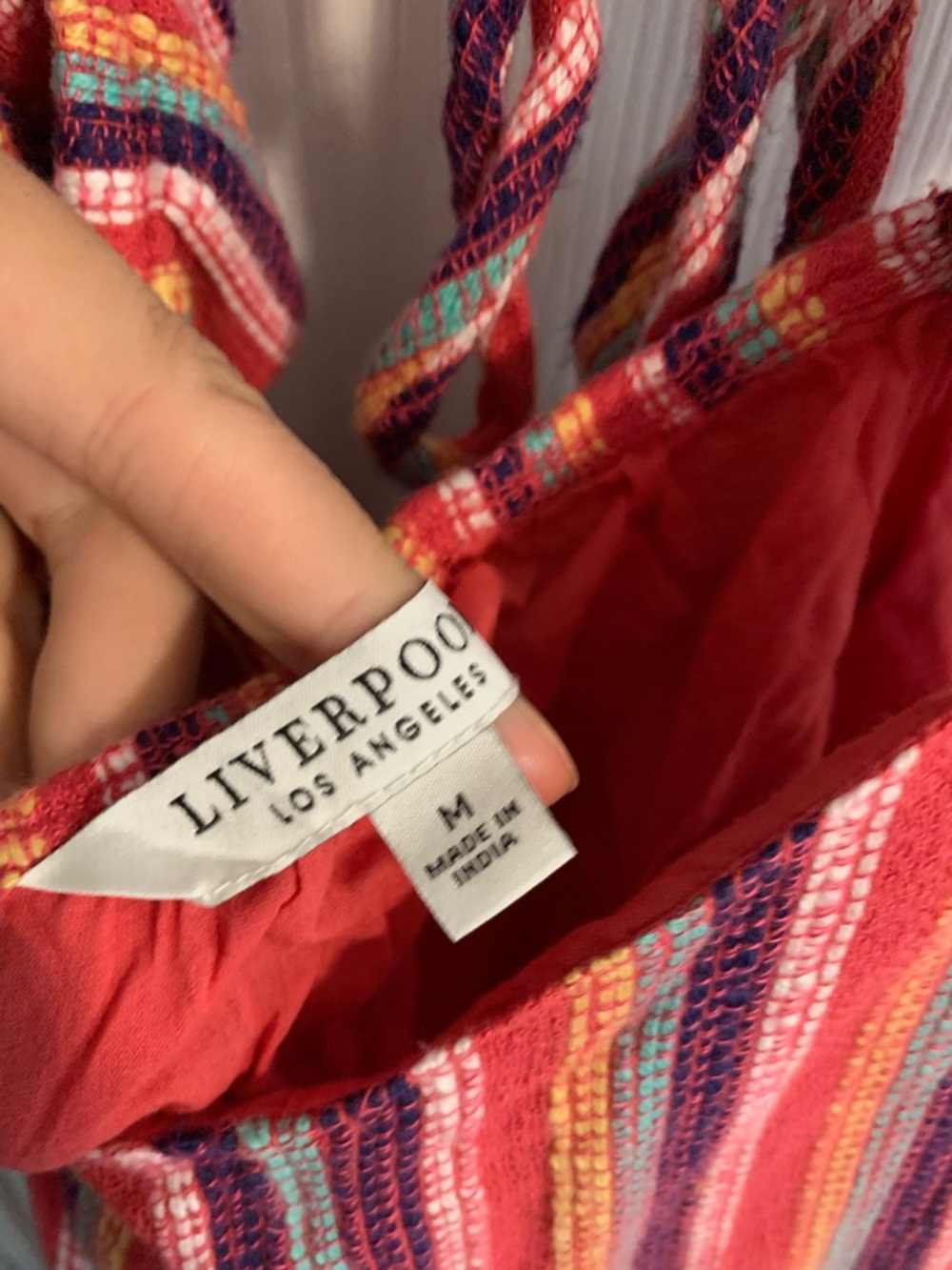 Liverpool Multi-Color Striped Ruffle Sleeve Camisole - Picture 2 of 2